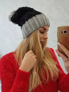 Milano fleecová čepice K203 černá+šedá