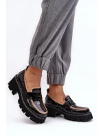 Kožené dámské mokasíny D&A MR870-32 černé