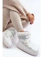 Dámské vázané sněhové boty bílé Soia