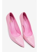 Klasické lakované lodičky z umělé kůže růžové Odira