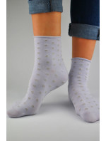 Dámské ponožky bez lemu, puntíkované, s lurexem SB024