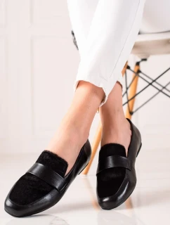 Originální polobotky dámské černé na plochém podpatku