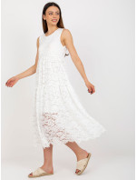 Bílé rozevláté šaty s volánkem OCH BELLA