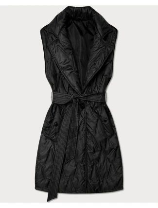 Prošívaná vesta Goodlookin s páskem černá (B8603-1)