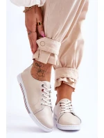 Dámské kožené tenisky béžové S.Barski LR268R