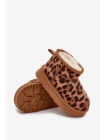 Dětské mládežnické sněhule vyhřívané s kožešinkou Panterka Hnědé Mireya