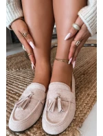 Dámské mokasíny ploché s třásněmi světle růžové Marilisse