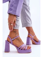 Dámské semišové sandály na platformě fialove Verda