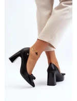 Lodičky na vysokém podpatku s mašlí, černá Ariemessa