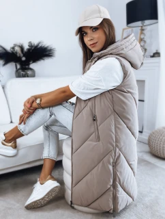 Dámská prošívaná vesta ZIPIS béžová FashionStreet TY3216