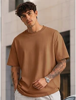 Pánské bavlněné basic oversize velbloudí tričko FashionStreet RX5685 Pánské bavlněné basic oversize velbloudí tričko FashionStreet RX5685
