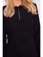 S413 Šaty s mašlí - černé S413 Šaty s mašlí - černé