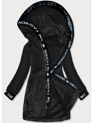 Tenká černá dámská bunda s ozdobnou lemovkou (B8145-1) Tenká černá dámská bunda s ozdobnou lemovkou (B8145-1)