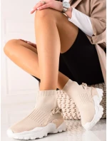 Zajímavé tenisky dámské hnědé bez podpatku Zajímavé tenisky dámské hnědé bez podpatku