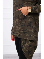 Mikina moro s dlouhými zády khaki+zelená Mikina moro s dlouhými zády khaki+zelená