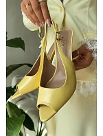 Ženské sandály na podpatku žluté Sevina