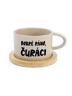 DOBRÉ RÁNO, ČURÁCI - krémový hrníček makronka 200 ml DOBRÉ RÁNO, ČURÁCI - krémový hrníček makronka 200 ml