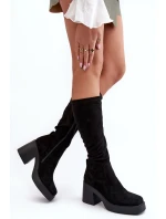 Dámské kotníkové boty na masivním sloupku D&A SN622-10A černé Dámské kotníkové boty na masivním sloupku D&A SN622-10A černé