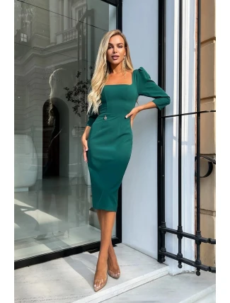 Dámské šaty 264 model 170847 Tmavě zelená - Bicotone Dámské šaty 264 model 170847 Tmavě zelená - Bicotone