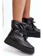 Dámské sněžné boty se zdobným uvázáním černé Siracna