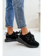 Dámské Zamszové Tenisky Na Platformě S Hlavním Šněrováním Artiker 54C1464 Černé