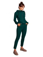 B243 Kalhoty s rovnou nohavicí a oky - tmavě zelené B243 Kalhoty s rovnou nohavicí a oky - tmavě zelené