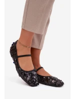 Dámské baleríny zdobené flitry Terlina – černé