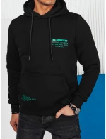 Pánská mikina s kapucí černá FashionStreet BX5685 Pánská mikina s kapucí černá FashionStreet BX5685