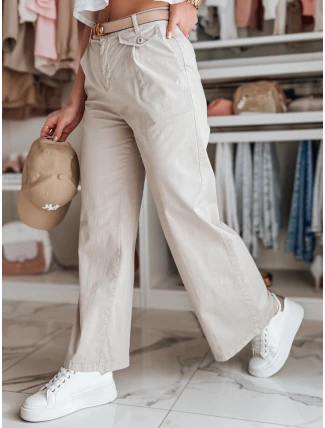 Dámské kalhoty s širokými nohavicemi MOBISKA light beige FashionStreet UY2618 Dámské kalhoty s širokými nohavicemi MOBISKA light beige FashionStreet UY2618