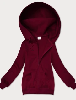 Dámská rozepínací mikina v třešňové barvě s kapucí S'West (B-12#)