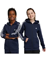Fleecová mikina adidas Essentials 3-Stripes se zipem Jr IC0600