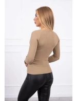 Halenka s ozdobnými knoflíky camel