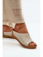Pohodlné Dámské Sandály Na Klinu Inblu NG000002 Béžové Pohodlné Dámské Sandály Na Klinu Inblu NG000002 Béžové