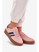 Dámské tenisky na platformě z eko kůže růžové Ediriella