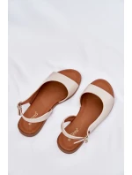 Dámské Sandály Na Plochém Podpatku Béžové Weanise Dámské Sandály Na Plochém Podpatku Béžové Weanise