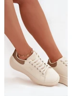Dámské sneakersy na platformě Big Star SS274246 světle béžové