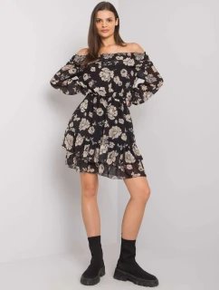 Šaty DHJ SK 15015.56P černá a béžová