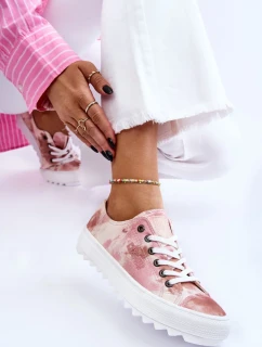 Módní nízké tenisky Big Star LL274044 růžovo-béžová