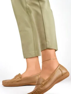 Dámské boty Mokasíny B-3215 Tmavě béžová - Gelteo