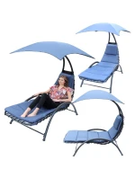 Lehátko se slunečníkem BERGAMO 200x125x180CM tmavě modré