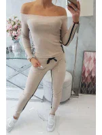 Sada s dvojitými pruhy béžová+černá