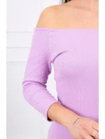 Pruhované vypasované šaty ve fialové barvě Pruhované vypasované šaty ve fialové barvě