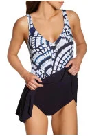 Jednodílné plavky se sukýnkou 7460 M1 tm.modro-bílé - Anita Jednodílné plavky se sukýnkou 7460 M1 tm.modro-bílé - Anita