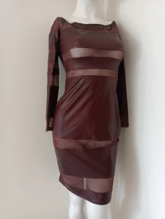 Dámské sexy šaty 18966 tmavě bordové - Koucla