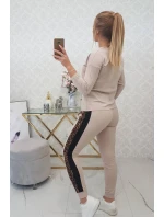 Sada s leopardím potiskem v béžové barvě Sada s leopardím potiskem v béžové barvě