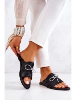 Zazoo 2659 Kožené Dámské Černé Žabky