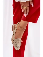 Dírové baleríny s odhalenou patou zlaté Navinnia