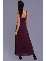 Dámské společenské šaty EVA LOLA s krajkou a kamínky dlouhé tmavě modrá Dámské společenské šaty EVA LOLA s krajkou a kamínky dlouhé tmavě modrá