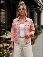 Dámská růžová džínová bunda TY5597 růžová - FashionStreet