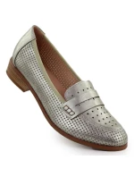 Dámské polobotky lords ažurové metalické zlaté Potocki 12581